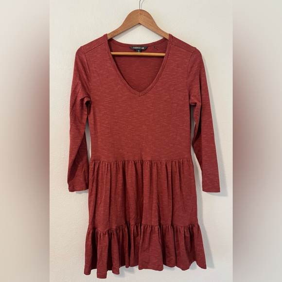 Toad&Co Dresses & Skirts - Toad&Co Marley Tiered Long-Sleeve Short Dress Soft Marled Boho Size XS